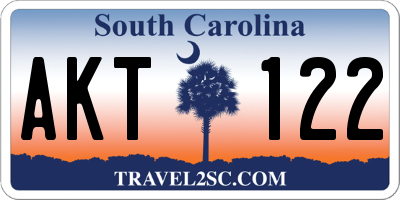 SC license plate AKT122