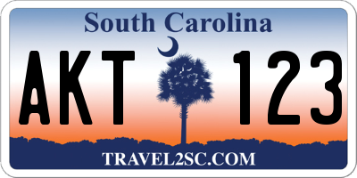SC license plate AKT123