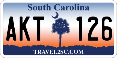 SC license plate AKT126