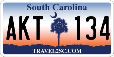 SC license plate AKT134