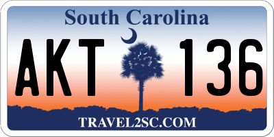 SC license plate AKT136