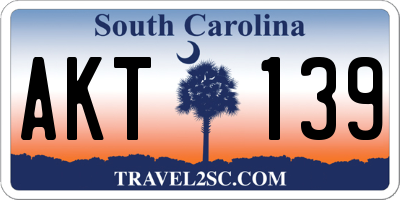 SC license plate AKT139