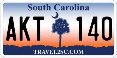 SC license plate AKT140