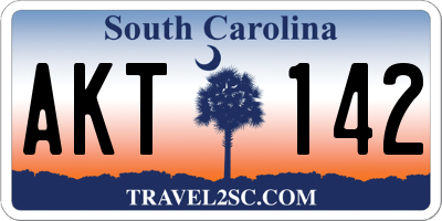 SC license plate AKT142