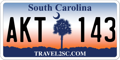 SC license plate AKT143