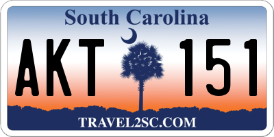 SC license plate AKT151