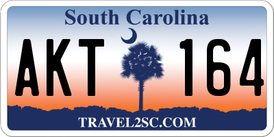 SC license plate AKT164