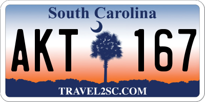 SC license plate AKT167