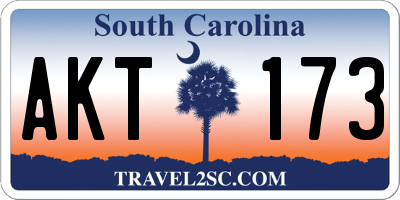 SC license plate AKT173