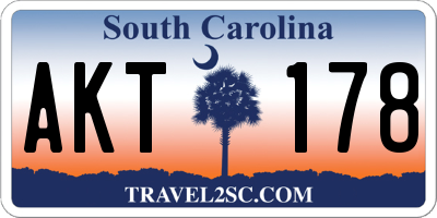 SC license plate AKT178