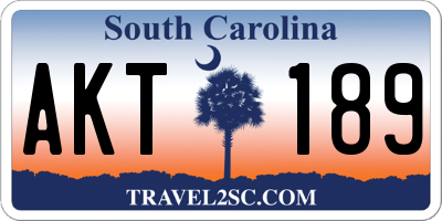 SC license plate AKT189