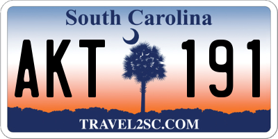 SC license plate AKT191