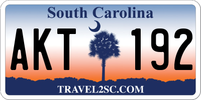 SC license plate AKT192