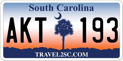 SC license plate AKT193