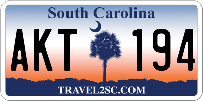 SC license plate AKT194