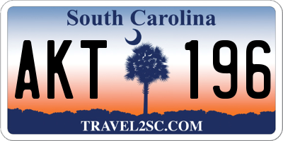 SC license plate AKT196