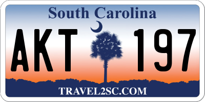 SC license plate AKT197