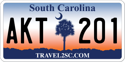 SC license plate AKT201