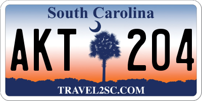 SC license plate AKT204