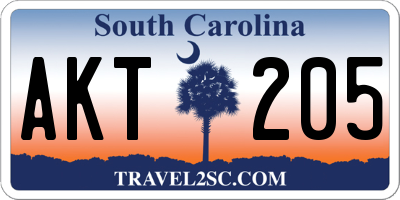 SC license plate AKT205