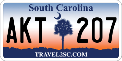 SC license plate AKT207