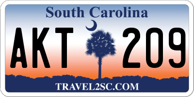 SC license plate AKT209