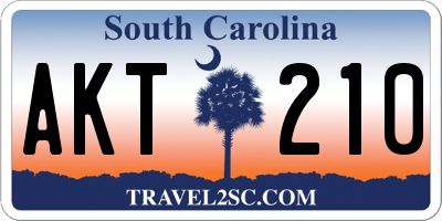 SC license plate AKT210