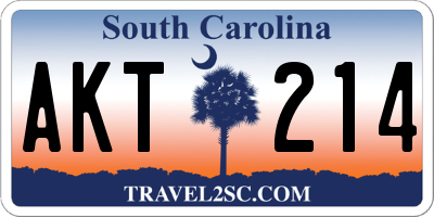 SC license plate AKT214