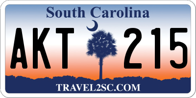 SC license plate AKT215