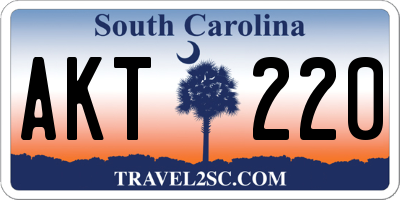 SC license plate AKT220