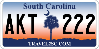 SC license plate AKT222