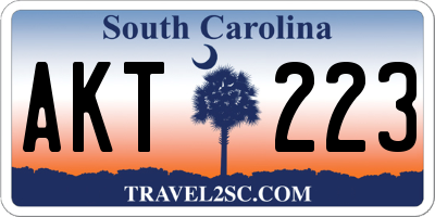 SC license plate AKT223