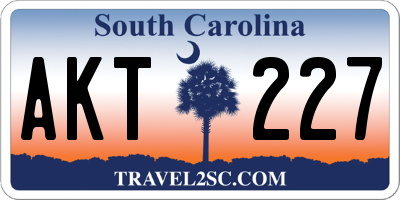 SC license plate AKT227