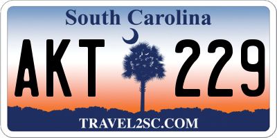 SC license plate AKT229