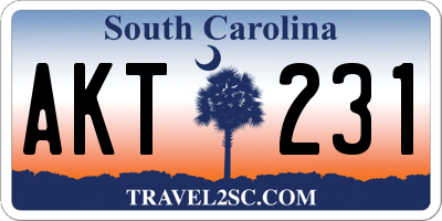 SC license plate AKT231