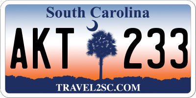 SC license plate AKT233