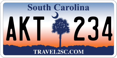 SC license plate AKT234