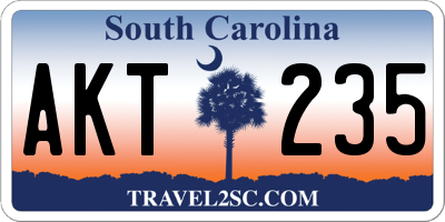 SC license plate AKT235