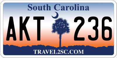 SC license plate AKT236