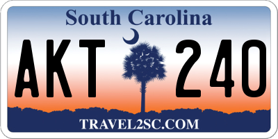 SC license plate AKT240