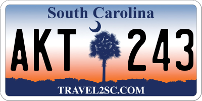 SC license plate AKT243