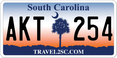 SC license plate AKT254