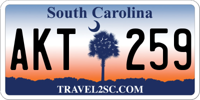 SC license plate AKT259