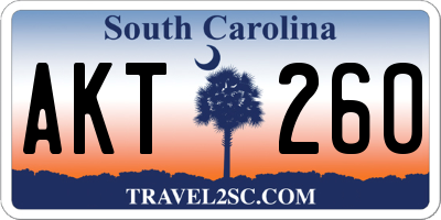 SC license plate AKT260