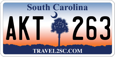 SC license plate AKT263