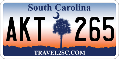 SC license plate AKT265
