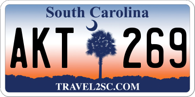 SC license plate AKT269
