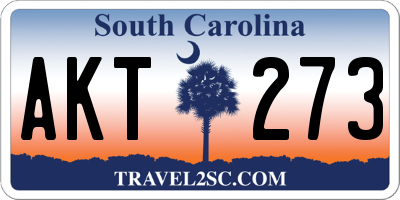SC license plate AKT273