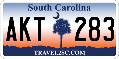 SC license plate AKT283