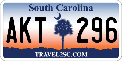 SC license plate AKT296